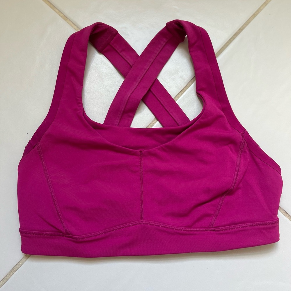 Hot pink lululemon bra